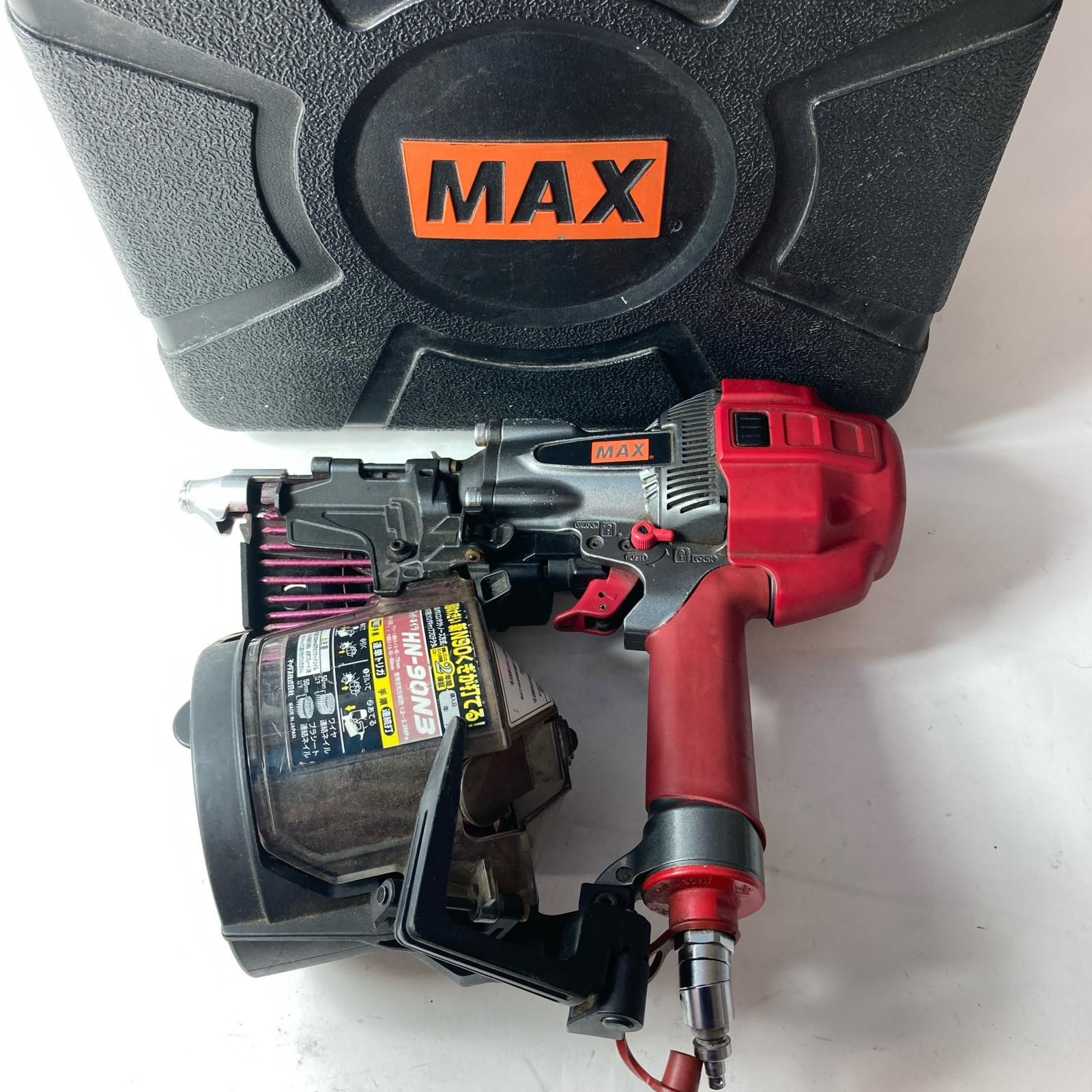 MAX マックス エア釘打ち 高圧 HN-90N3 レッド ケース付 【公式通販】