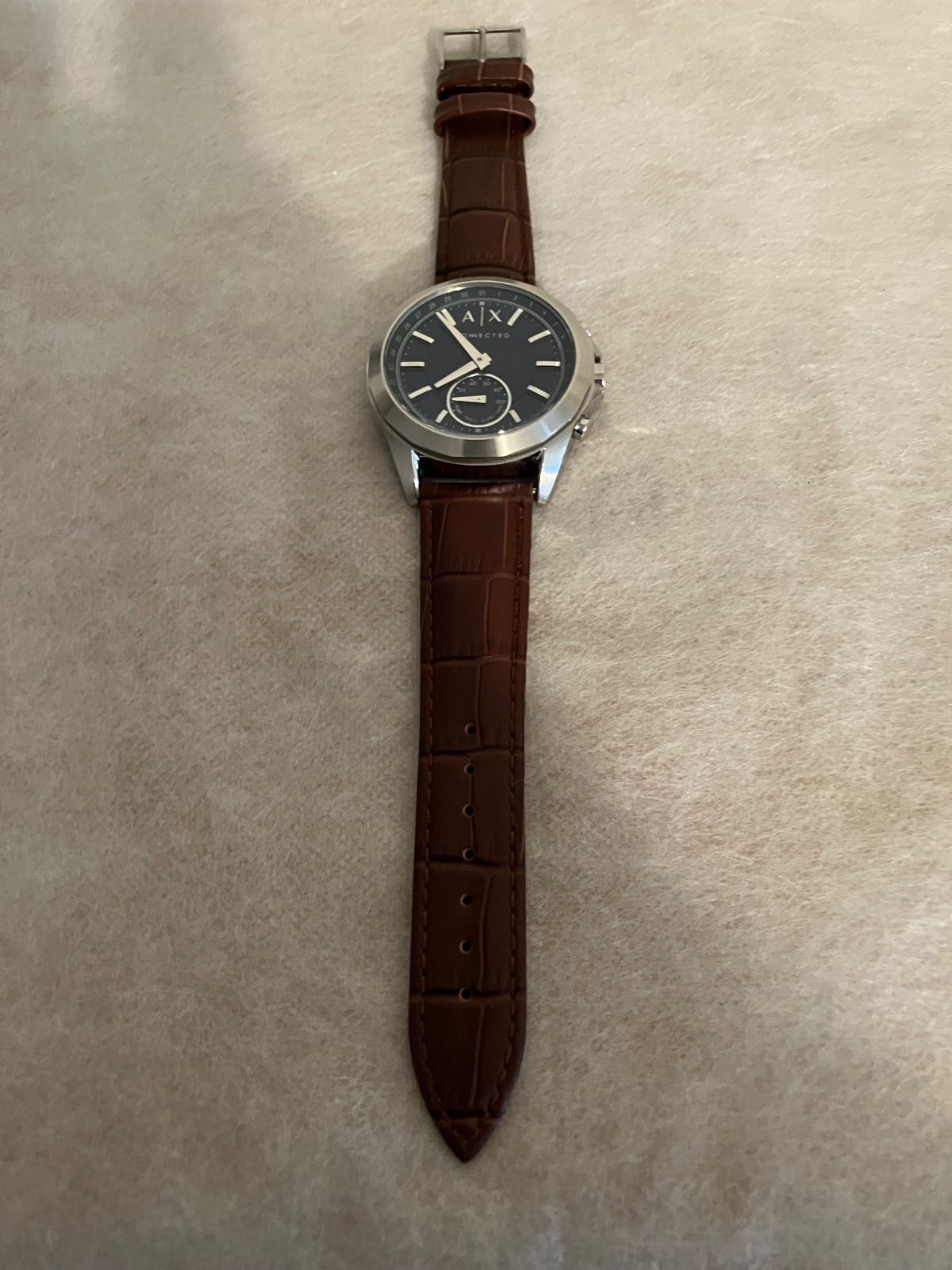 値下げ 稼働☆ARMANI AX Bluetooth ハイブリッド 革ベルト新品 値下げ 
