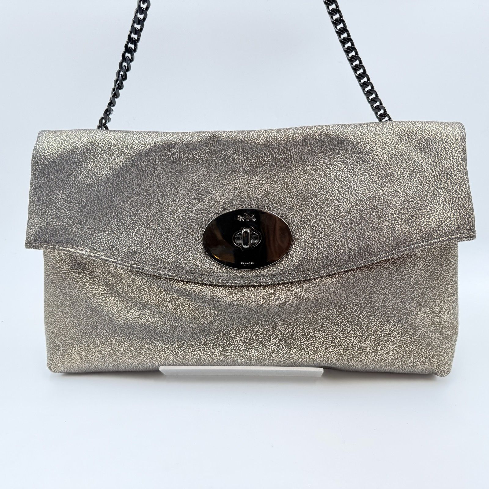 レディース COACH（コーチ）チェーンショルダーバッグ メタリック 