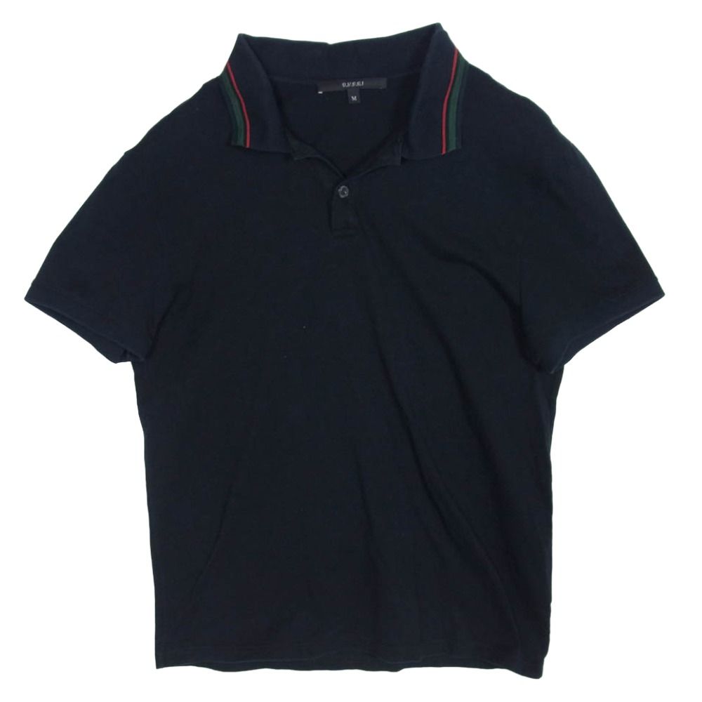 美品 GUCCI ロゴポロシャツ ベージュ/ネイビー 8004001648539_1.jpg