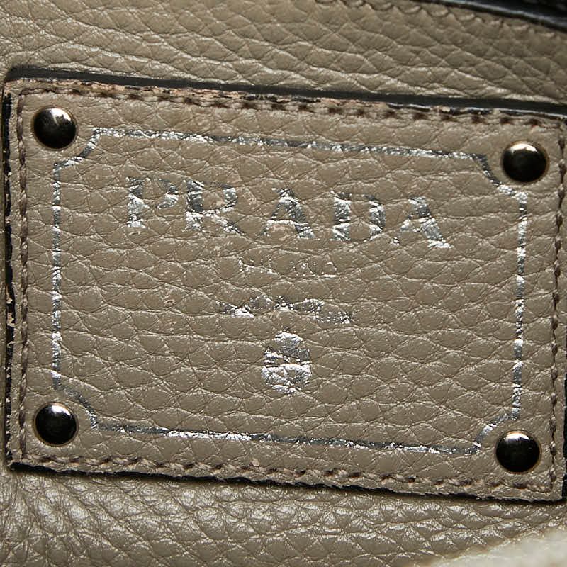 プラダ ハンドバッグ ショルダーバッグ 2WAY 1BB022 グレー レザー