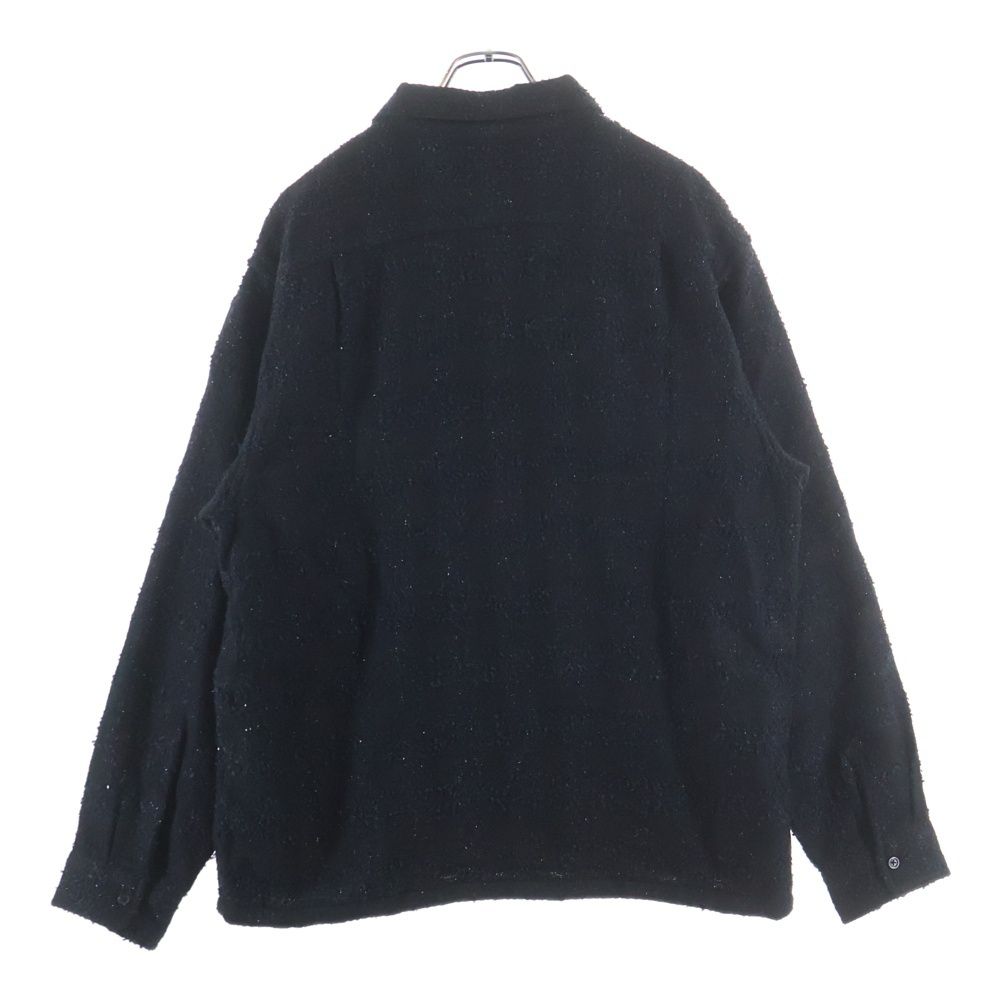 SUPREME シュプリーム 24AW Boucle Zip Up Shirt ブークレ ジップ アップ 長袖シャツ ブラック SUPREME (シュプリーム) 24AW Boucle Zip Up Shirt ブークレ ジップ