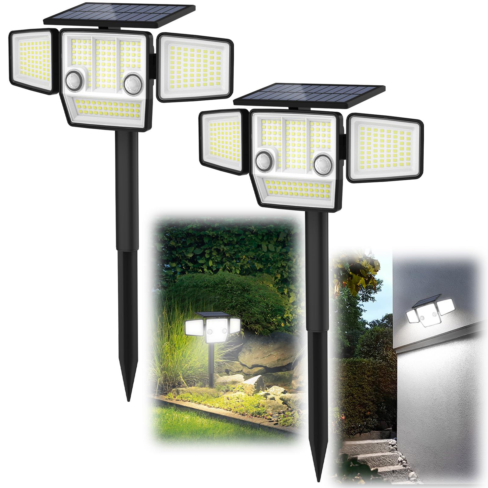 稀少品 ソーラーライト街灯 LED投光器*2 屋外用 防水 街灯 LED投光器*