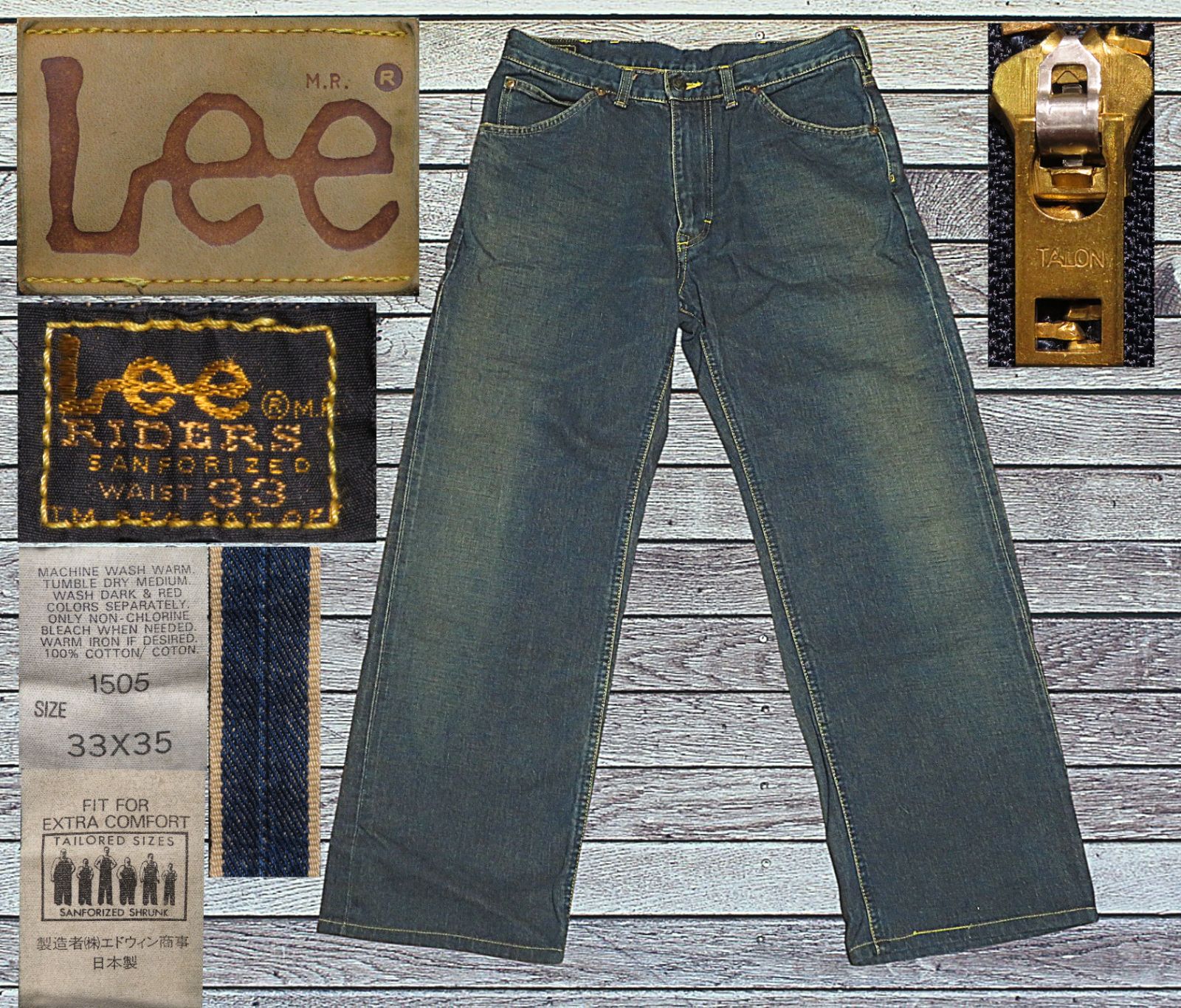 ☆70's LEE 101B(ボタン) RIDERS 黒タグ W33 X L31 【公式通販】