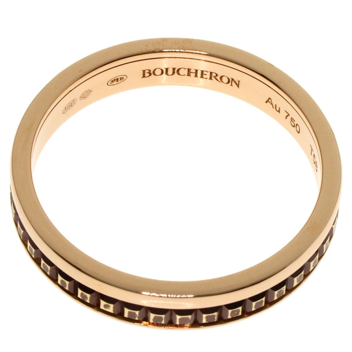 Boucheron キャトル クラシック リング ハーフ　K18PG 美品 Boucheron ブシュロン キャトル クラシック ハーフ #58 リング・指輪
