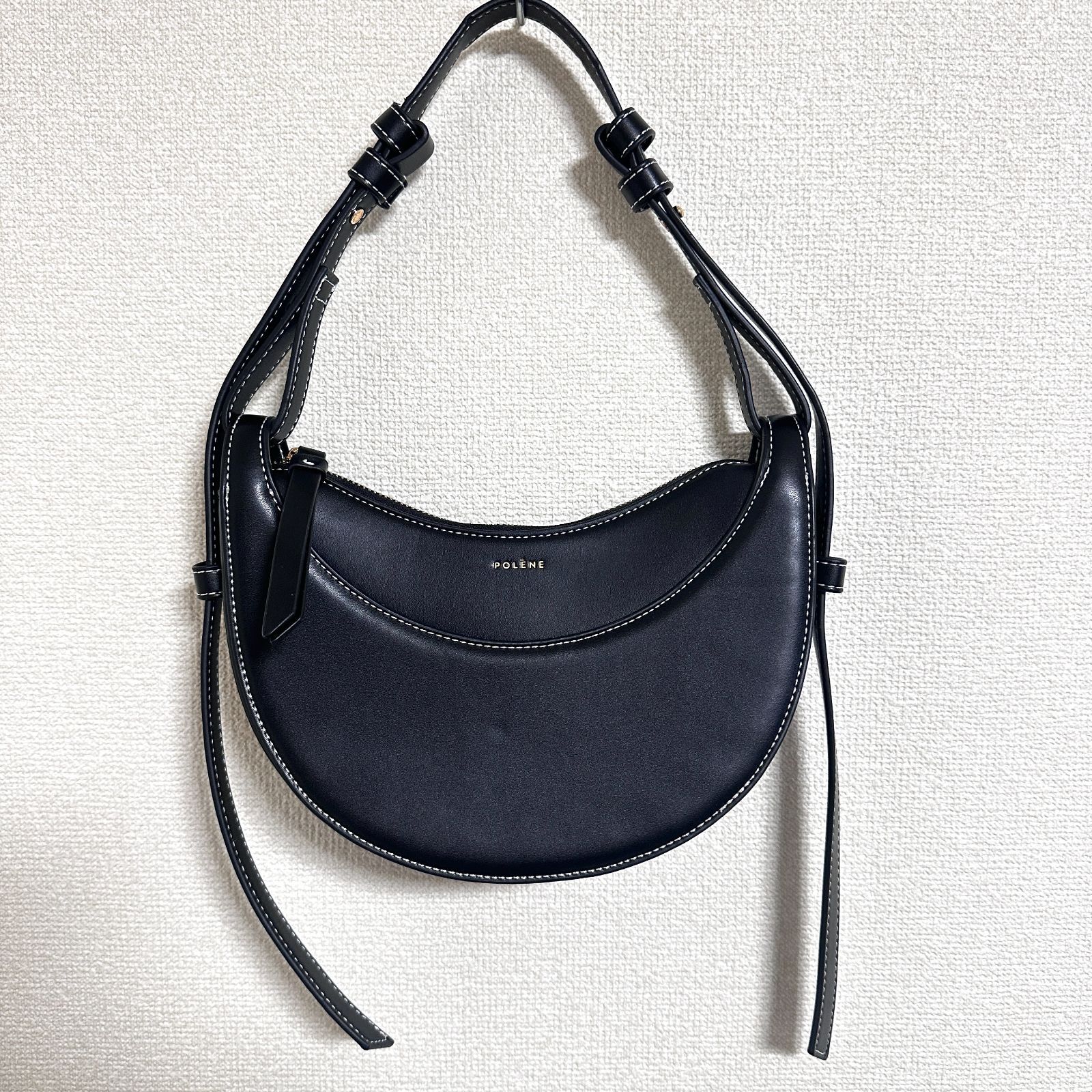 訳あり美品 POLENE ポレーヌ Numero Dix ヌメロディス ハーフムーン