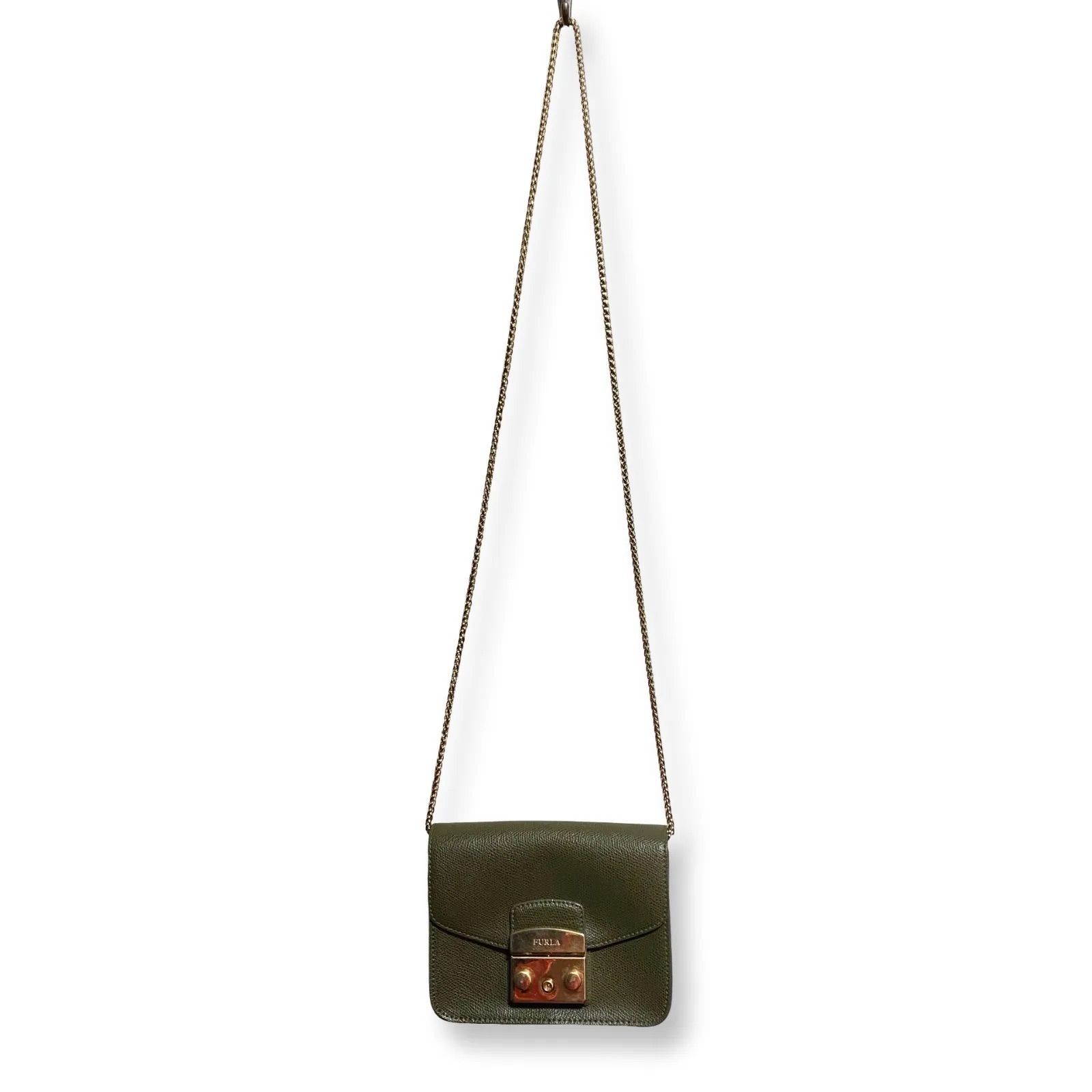 FURLA フルラ shoulder bag KHK ショルダーバック カーキ ゴールド 