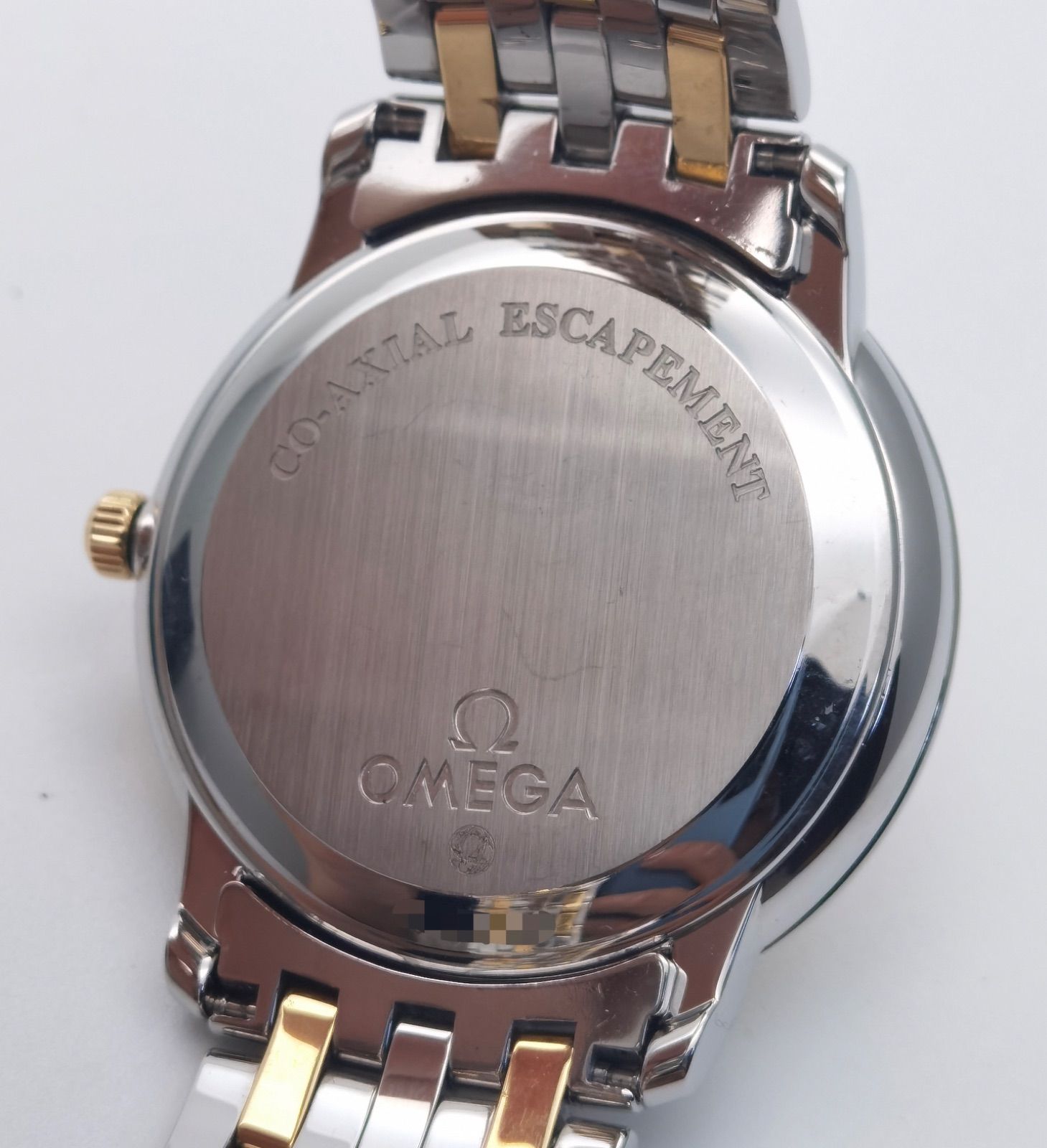  保証書付き オメガ OMEGA デビル プレステージ コーアクシャル 4374.15.00 YG|SS ダイヤインデックス デイト 自動巻き メンズ 腕時計 二次会向け 自動巻き時計 腕時計(アナログ)