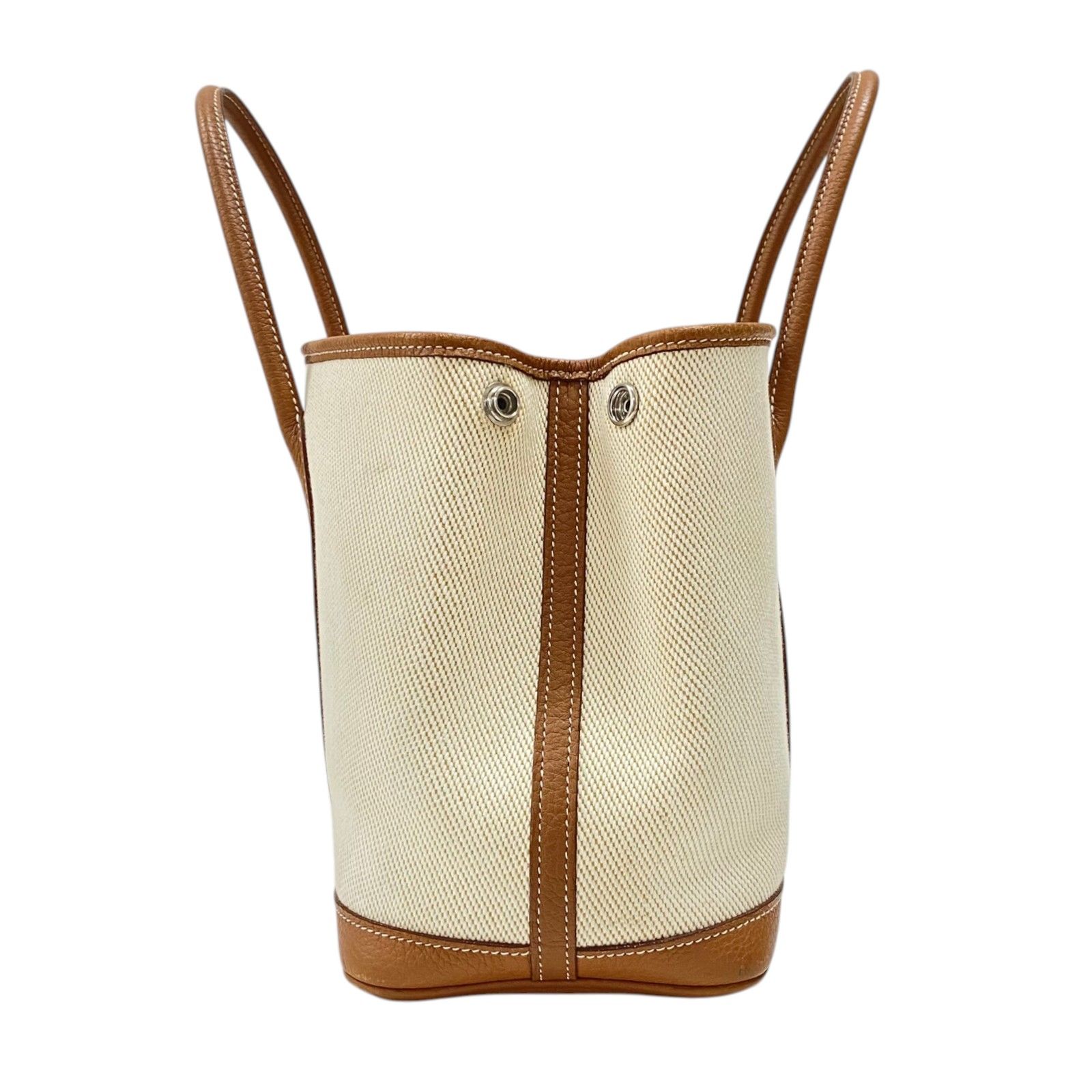エルメス HERMES ガーデンパーティTPM Z刻 エクリュ×ゴールド トワル 