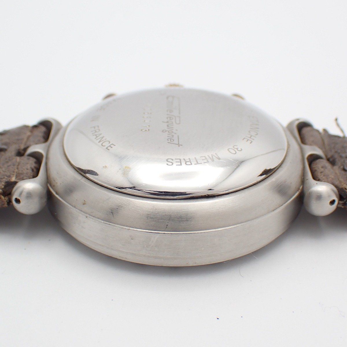  PEQUIGNET ペキネ クロノグラフ 自動巻き メンズ 腕時計 青文字盤 純正革ベルト いおき質店 パーティー向け 自動巻き時計 腕時計(アナログ)