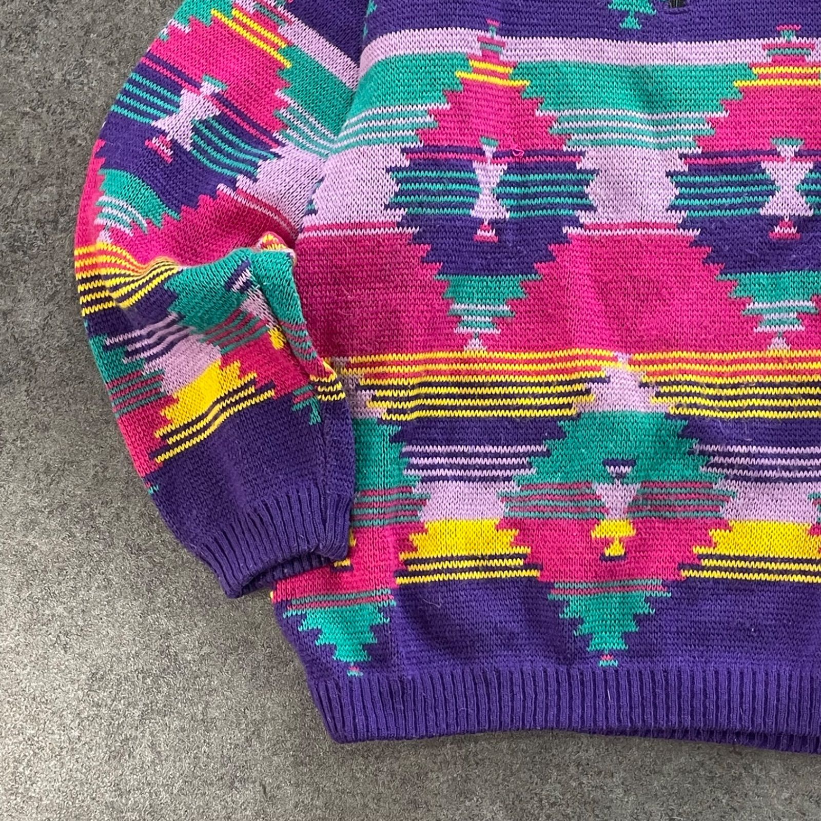 フランス製 90s Vintage Huralp ウーラルプ ハーフジップ ニット 