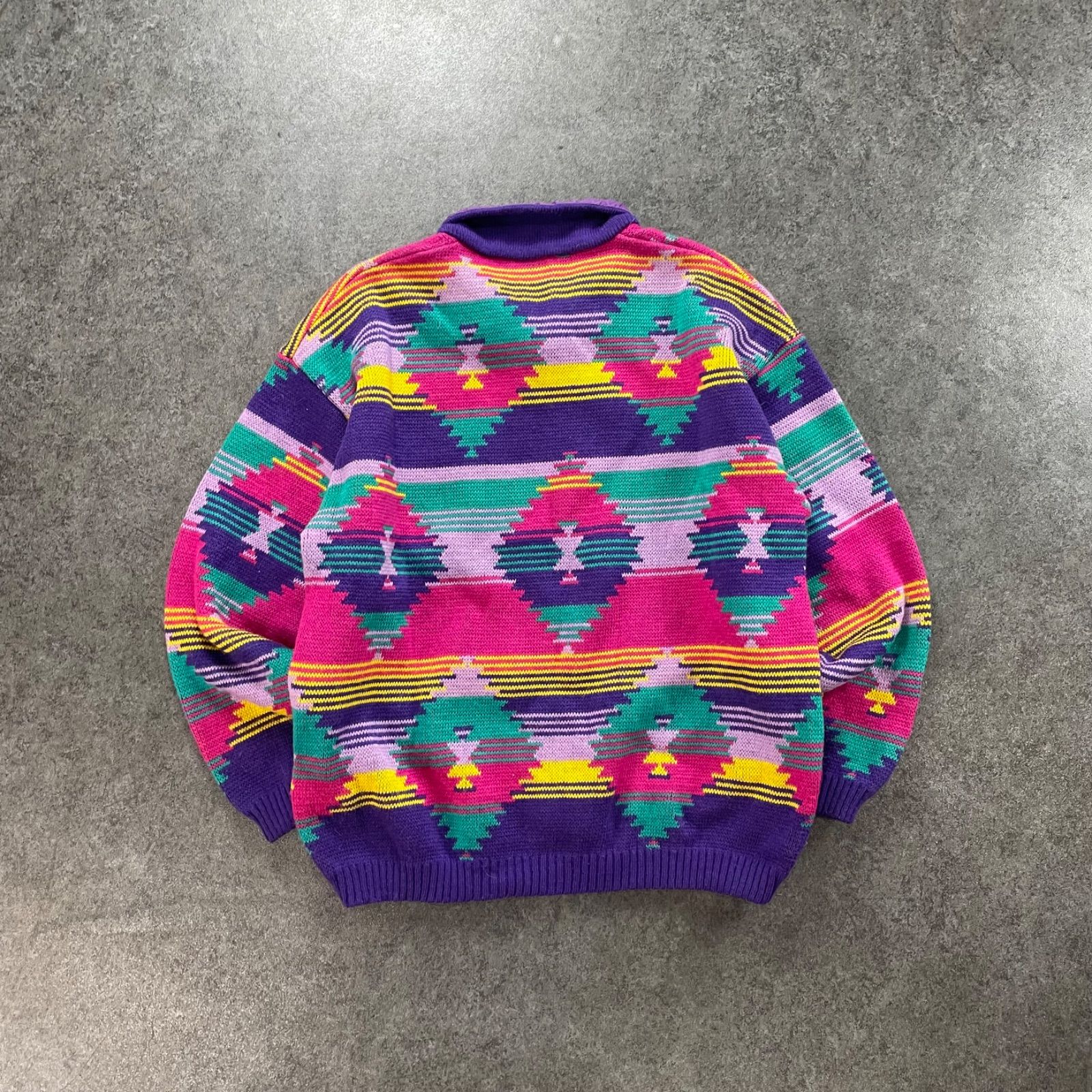 フランス製 90s Vintage Huralp ウーラルプ ハーフジップ ニット 