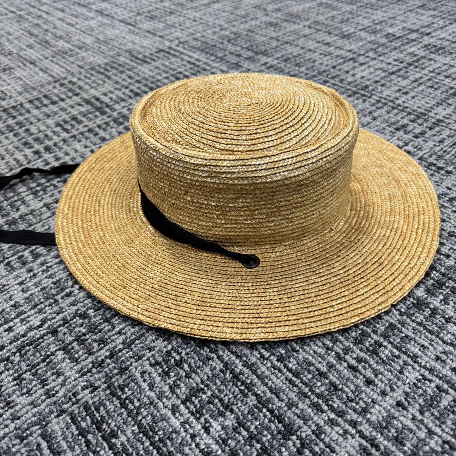 wica grocery Ribbon Hat リボンハット ストローハット 麦わら帽子