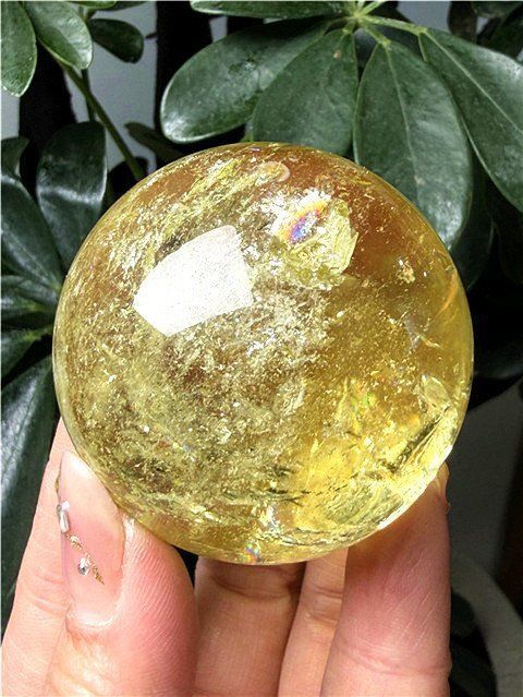  AAA級 金運UP 天然レインボーシトリン丸玉YT10D1|221D04C 卓上キャビネット 置物 インテリア小物