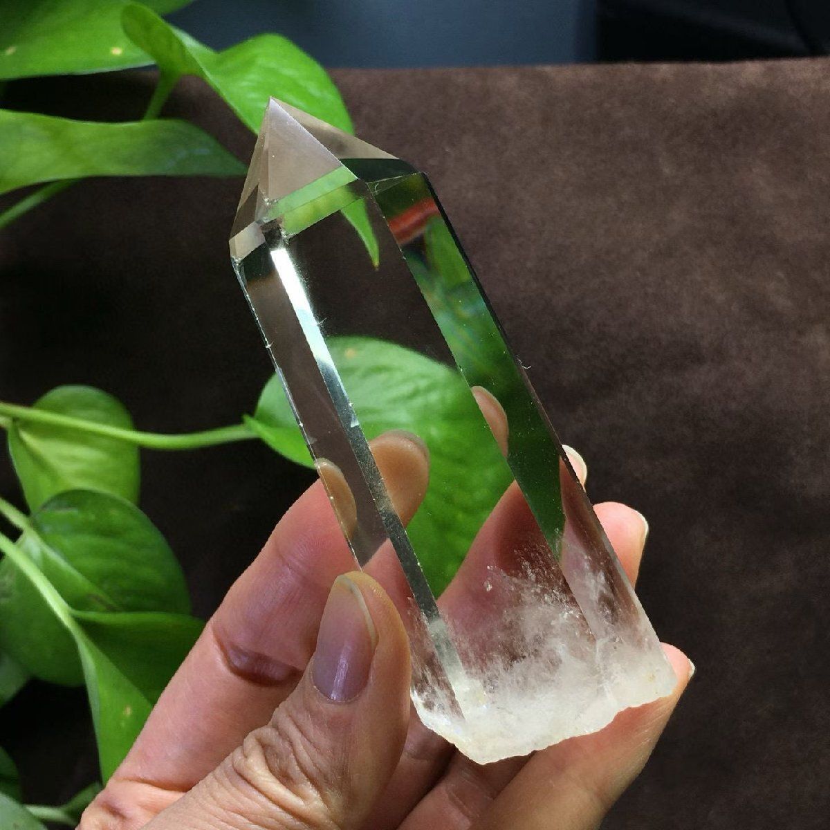  AAAAAAAA級天然高透明度水晶六角柱B0310|YS|YM57|259C ディスプレイ棚 置物 インテリア小物