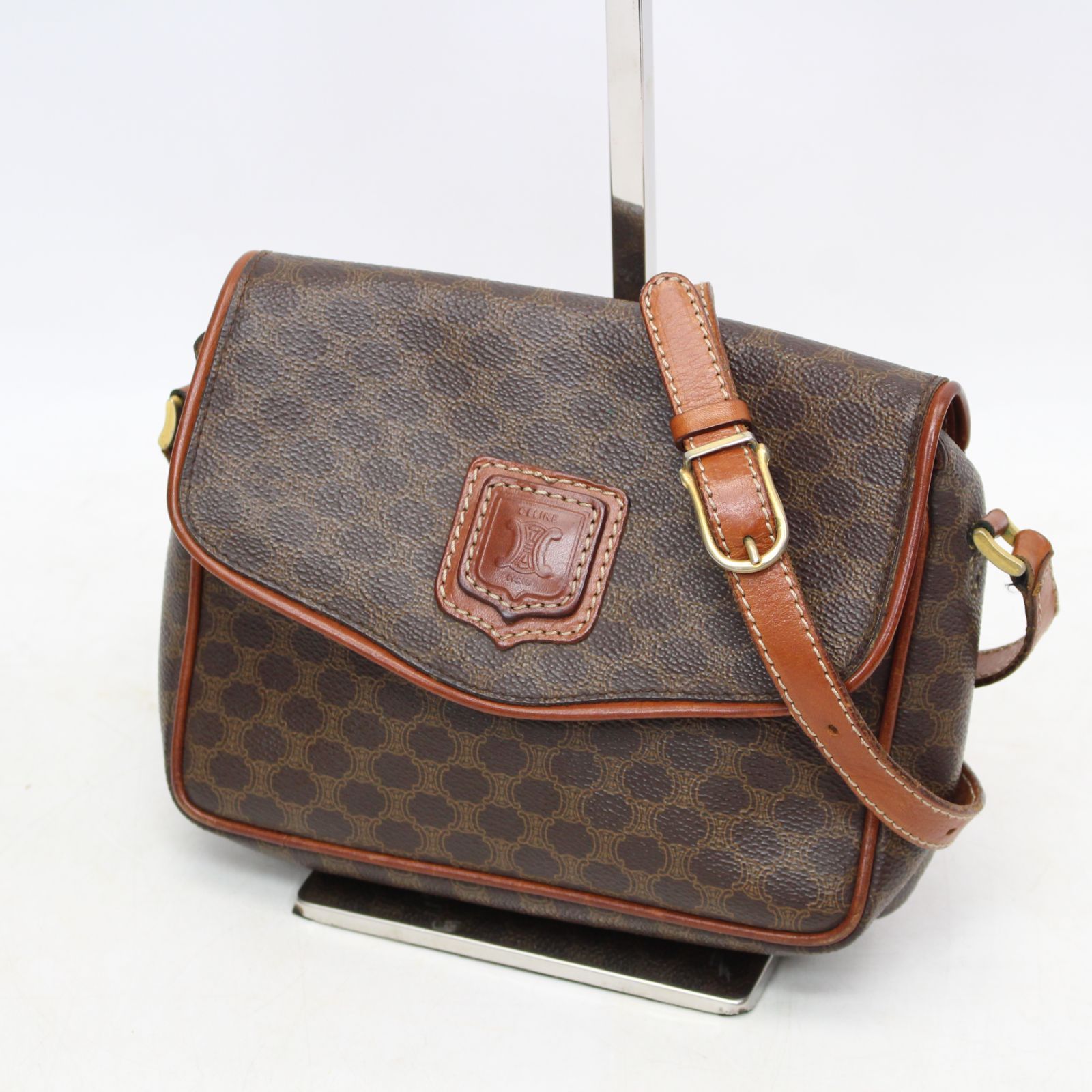 IS572)CELINE オールドセリーヌ ショルダーバッグ ブラウン 茶