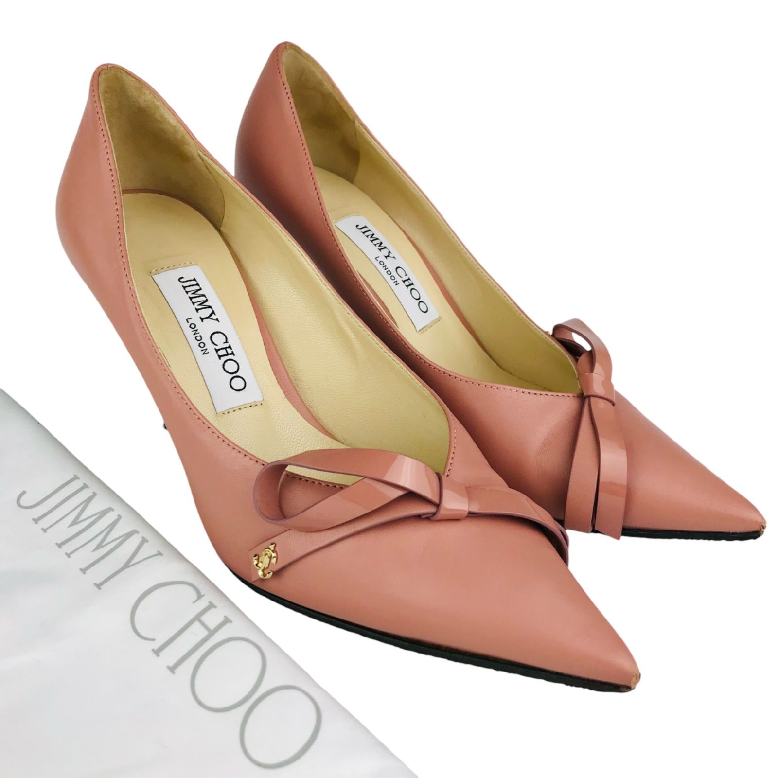 美品☆JIMMY CHOO☆ジミーチュウ・レディース レザー メタルJC 