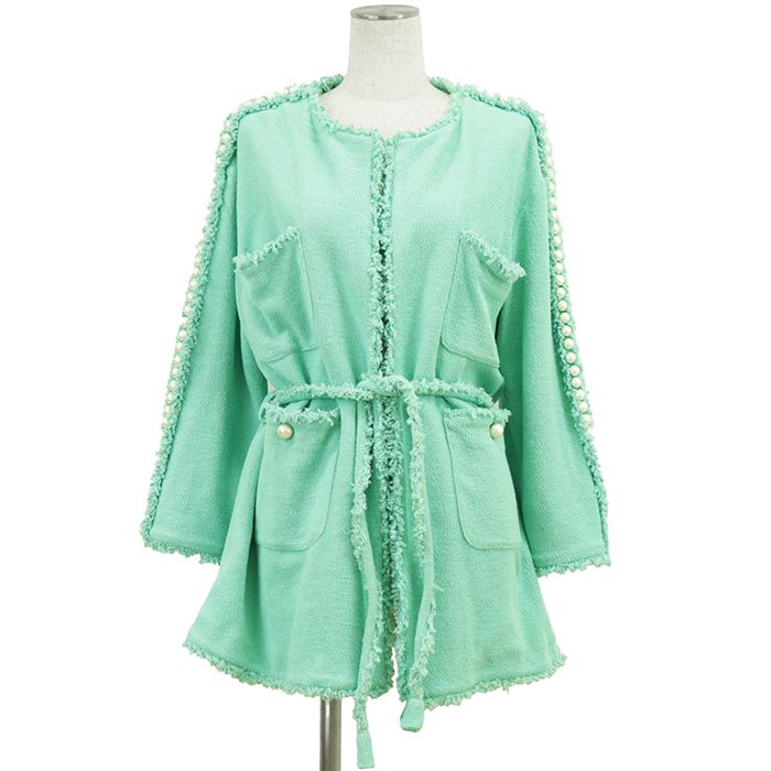 美品】CHANEL シャネル ノーカラージャケット サイズ 34 レディース 