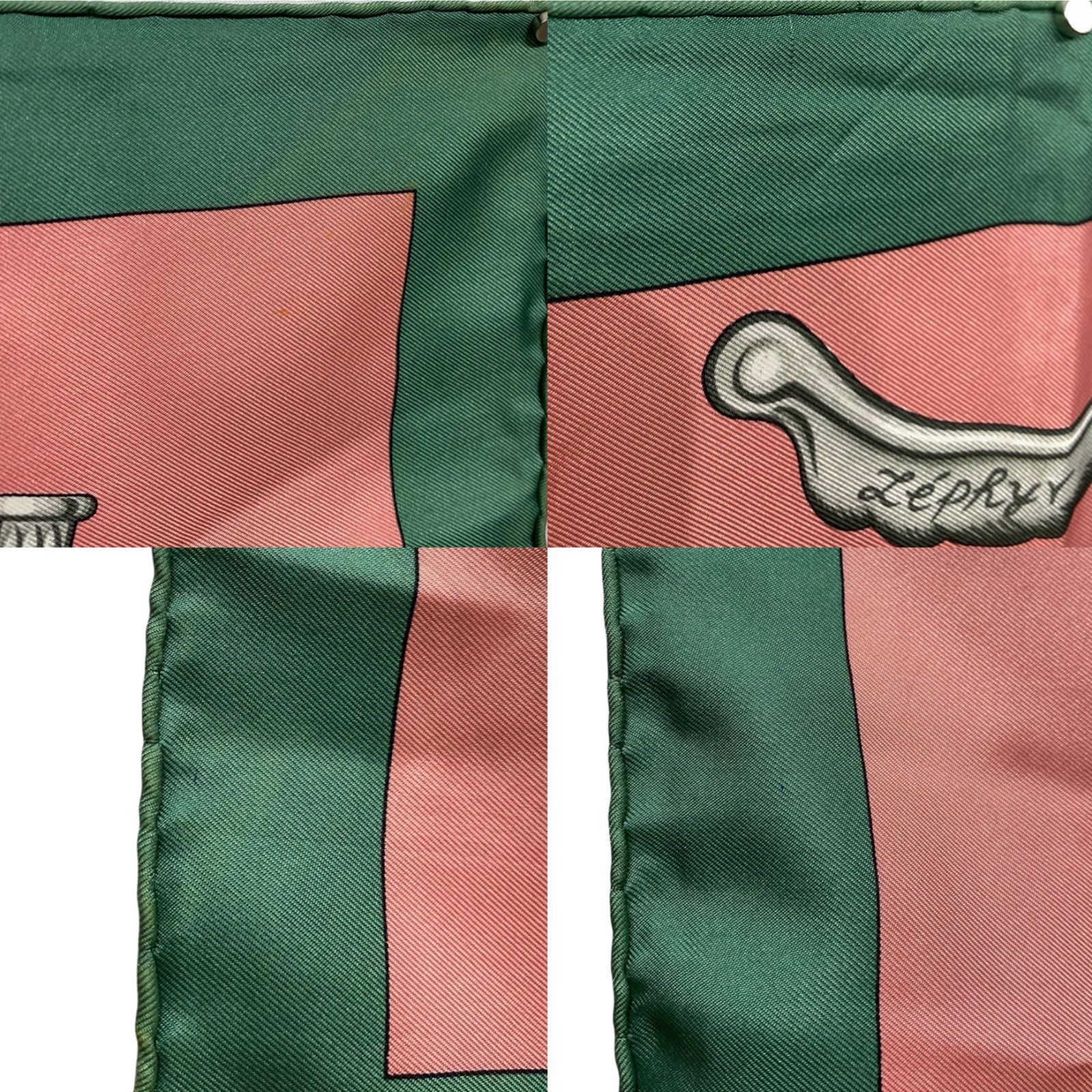 エルメス カレ90 Lephyr シルクスカーフ 航海時代 グリーン ピンク 
