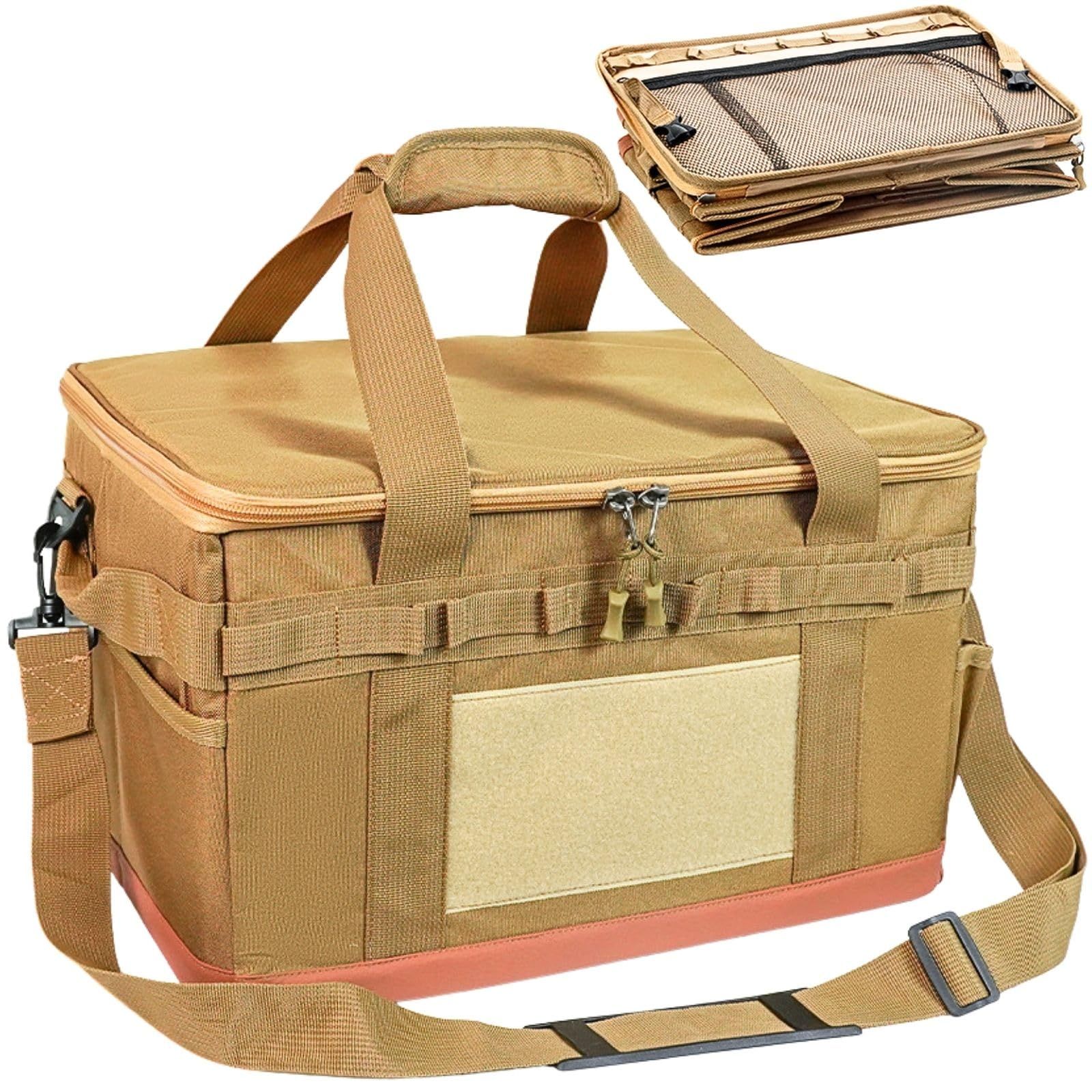 CHASO 頑丈なキャンプコンテナ ギアボックス 30L ソロキャンプ 折りたたみ ソフト カーキ [カーキ] [30L]