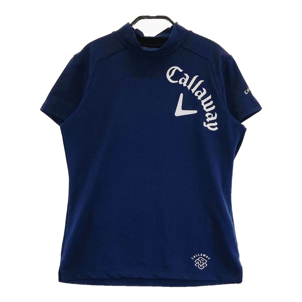 サイズ：M CALLAWAY キャロウェイ モックネック 半袖Tシャツ ネイビー