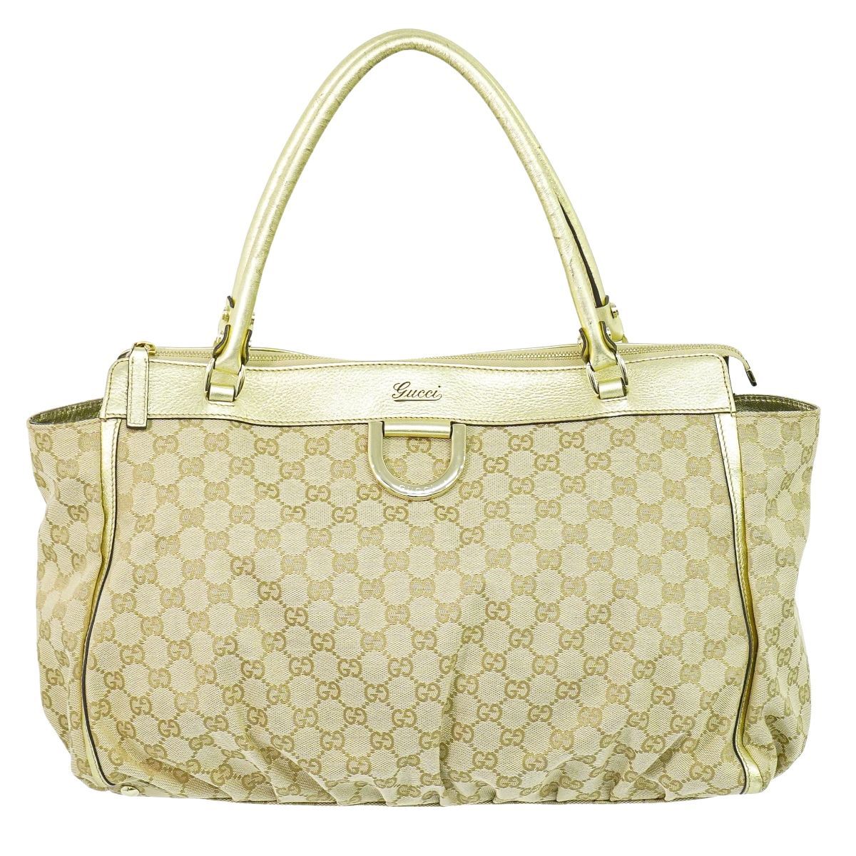 本物 グッチ GUCCI GGキャンバス トートバッグ ハンドバッグ ベージュ 