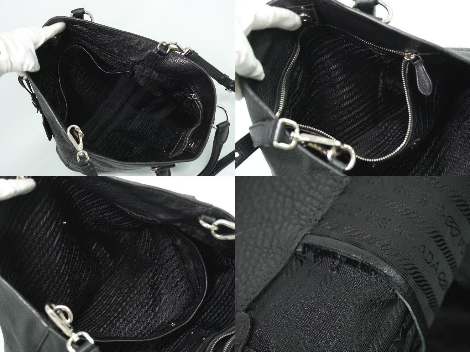 本物 プラダ PRADA レザー 2WAY ショルダーバッグ トートバッグ 