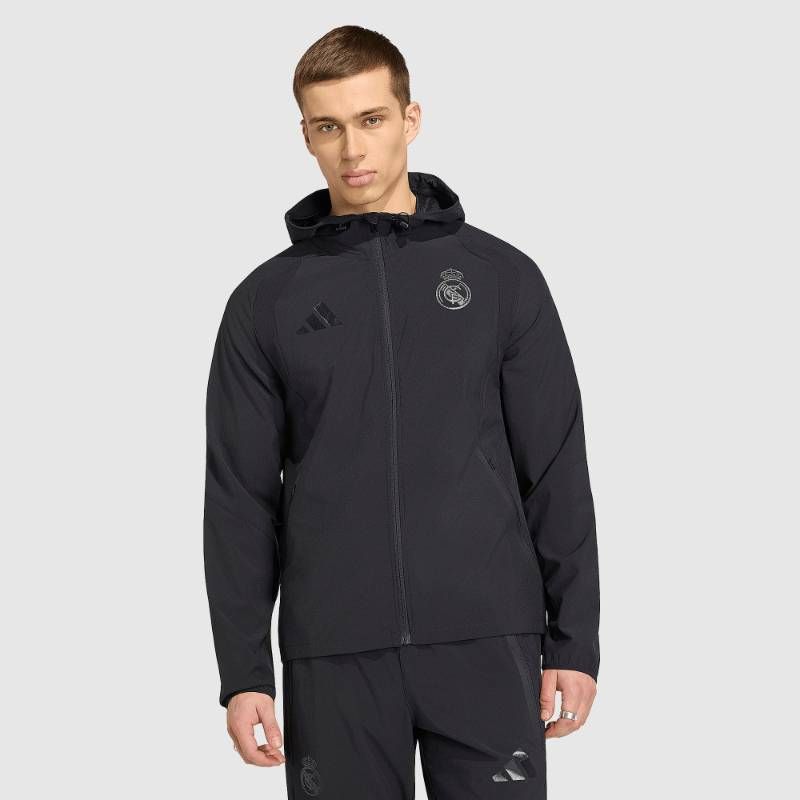 【送料無料・匿名配送】adidas アディダス レアルマドリード 公式 トラベル ウインドブレーカー 25/26 黒 ブラック 新品 正規品