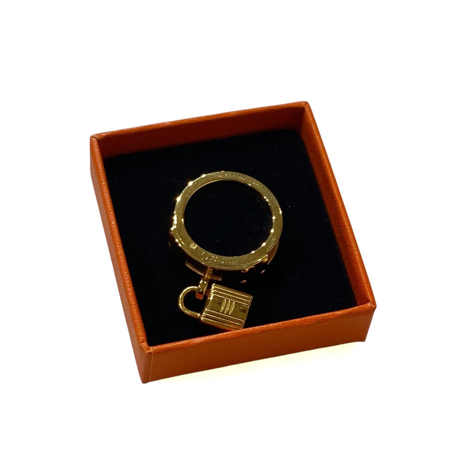エルメス スカーフリング ケリー カデナ イエロー×ゴールド金具 HERMES