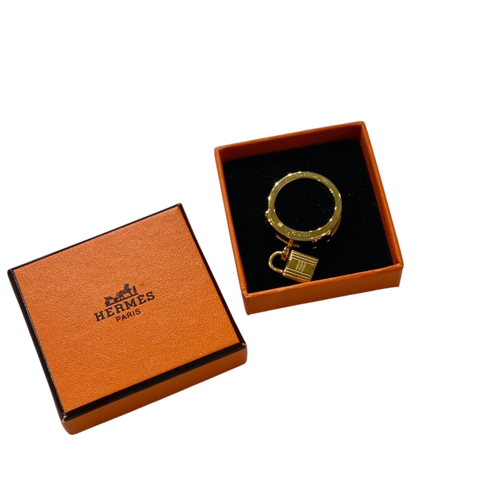 エルメス スカーフリング ケリー カデナ イエロー×ゴールド金具 HERMES