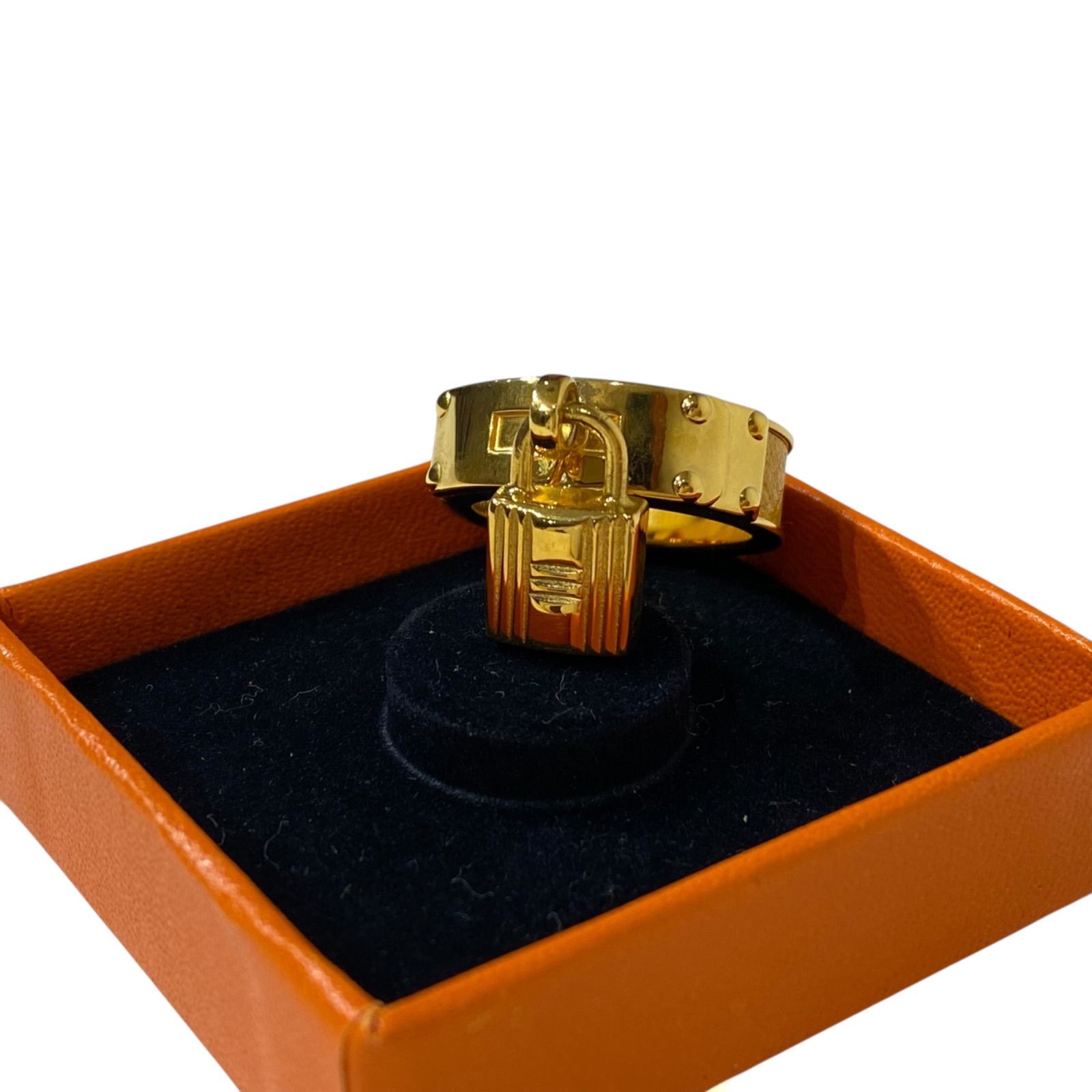 エルメス スカーフリング ケリー カデナ イエロー×ゴールド金具 HERMES