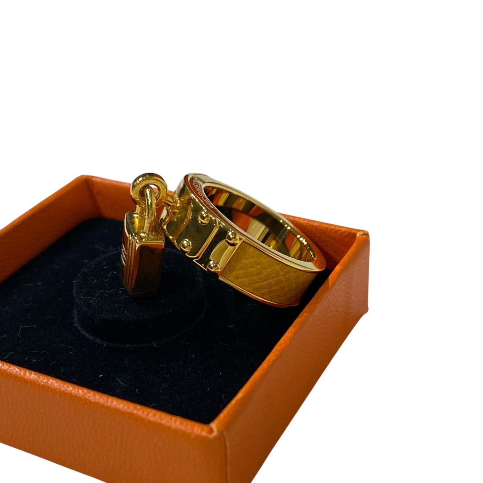 エルメス スカーフリング ケリー カデナ イエロー×ゴールド金具 HERMES