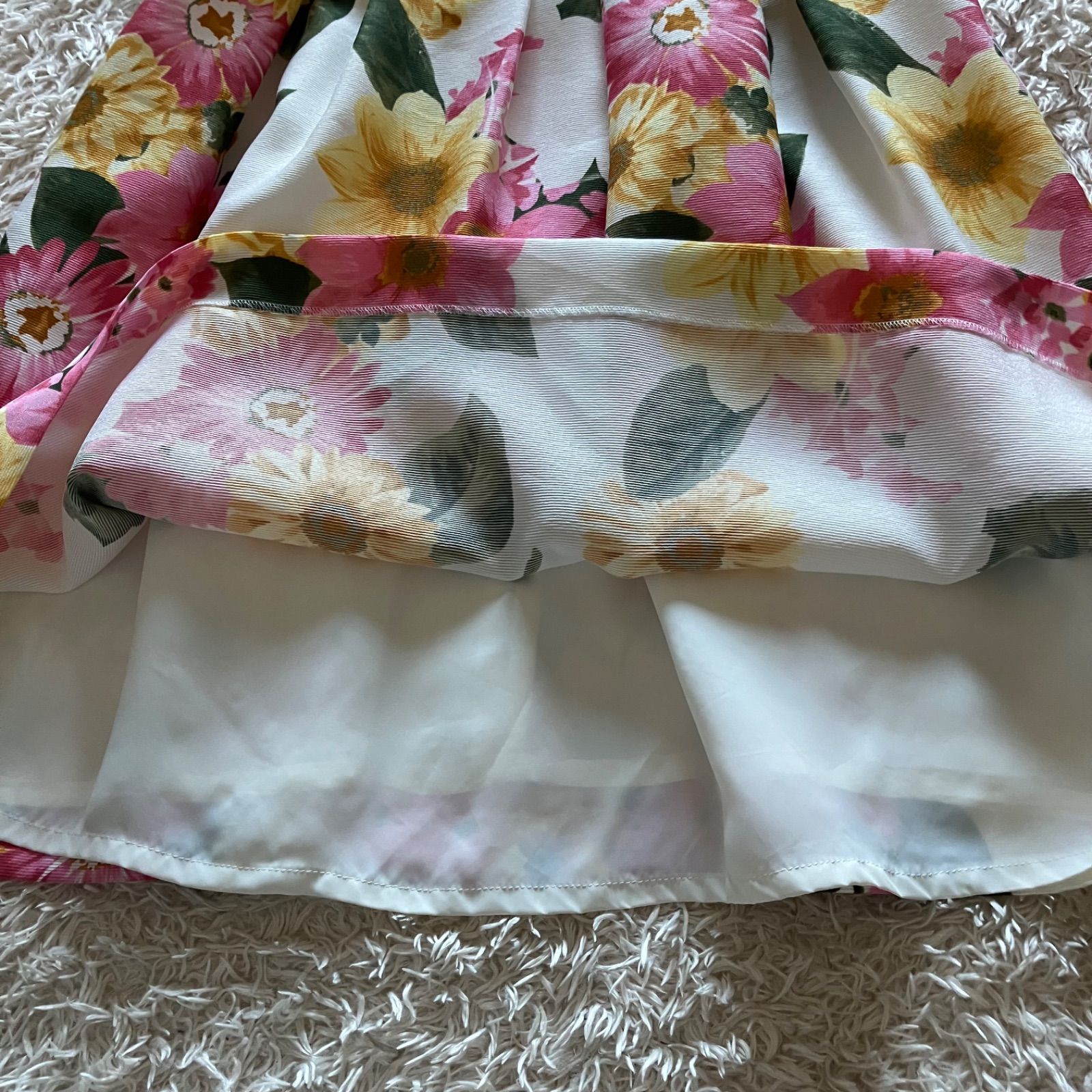 M'S GRACY エムズグレイシー 未使用品 花柄ワンピース ひざ丈 ピンク L