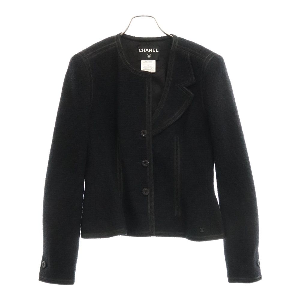 CHANEL (シャネル) ツイード ジャケット ブラック ウール #38 P18921
