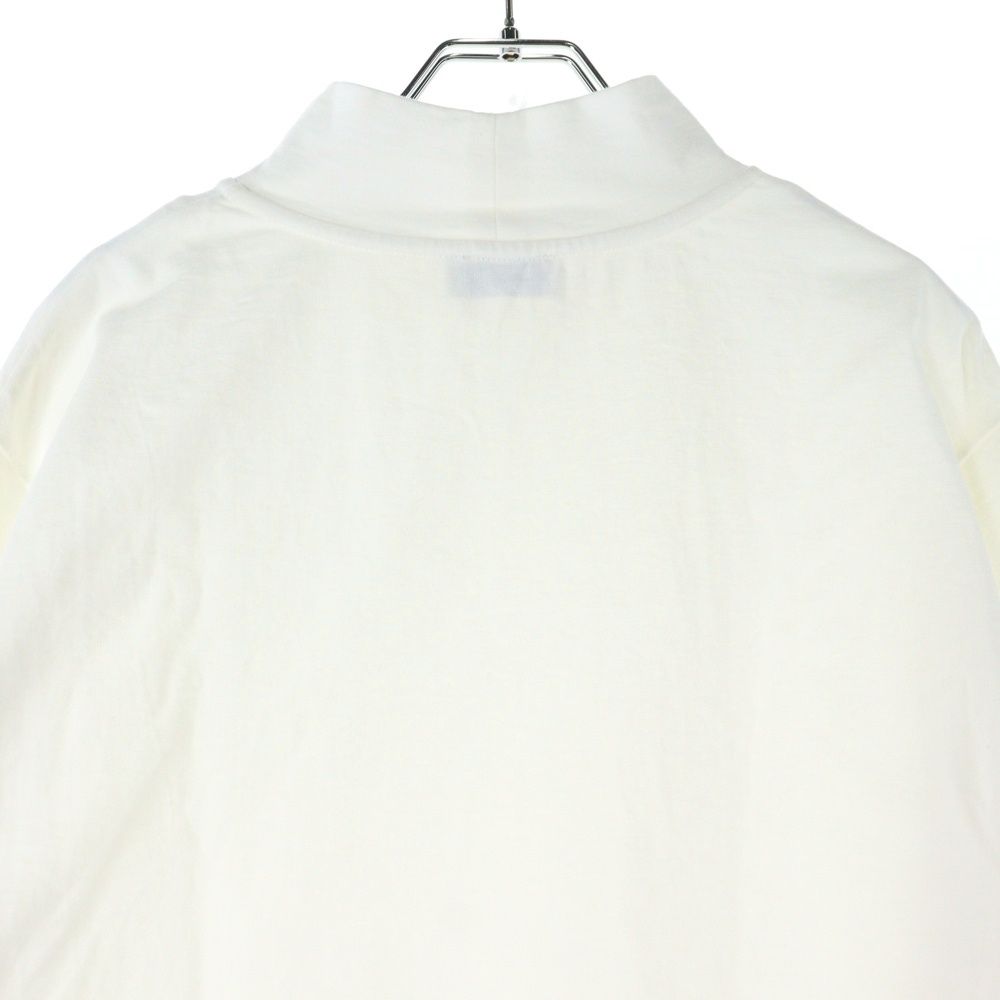 MONCLER モンクレール 20AW テープロゴ モックネック オーバーサイズ 半袖Tシャツ カットソー ホワイト F20948F70300 V8175 MONCLER (モンクレール) 20AW テープロゴ モックネック オーバーサイズ