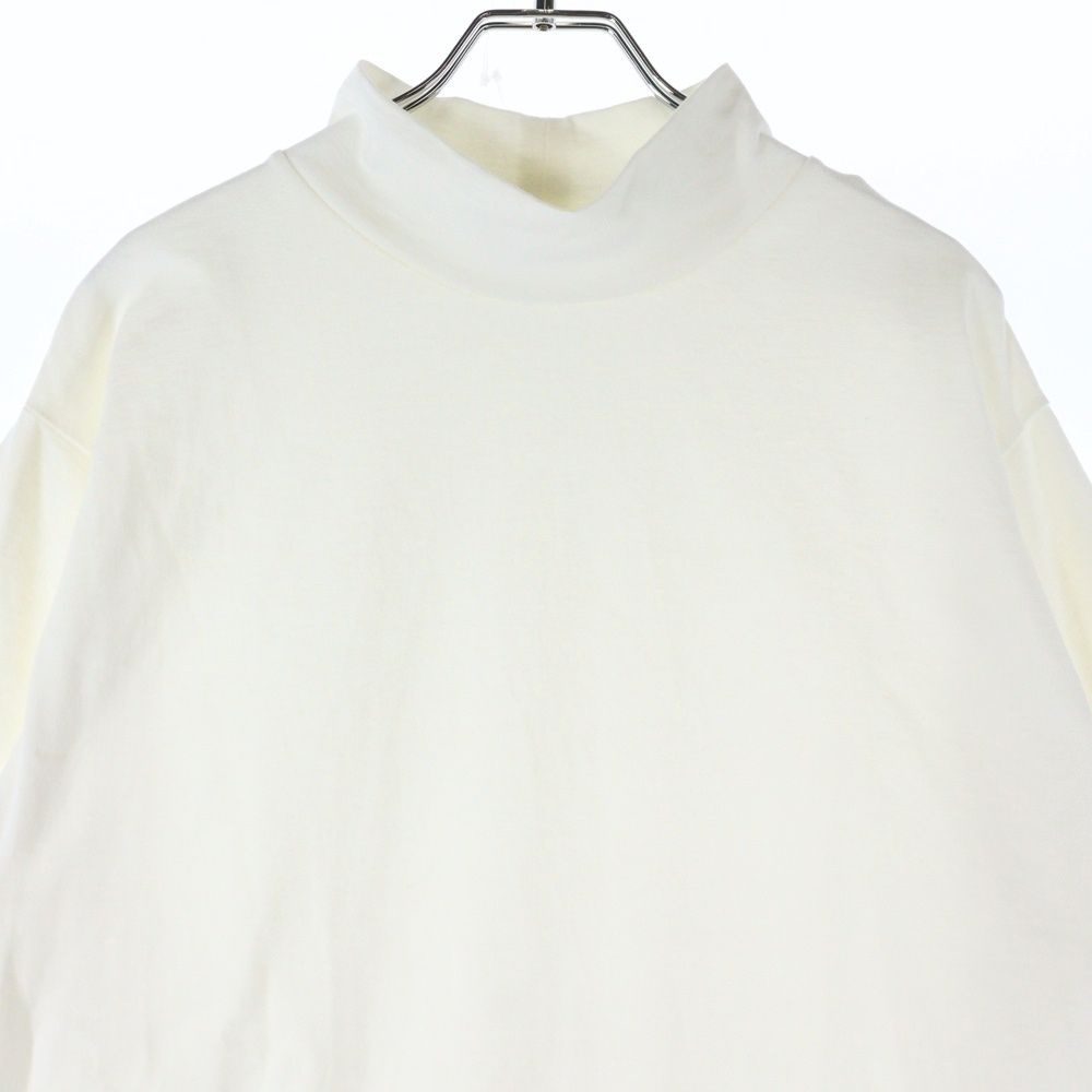 MONCLER モンクレール 20AW テープロゴ モックネック オーバーサイズ 半袖Tシャツ カットソー ホワイト F20948F70300 V8175 MONCLER (モンクレール) 20AW テープロゴ モックネック オーバーサイズ