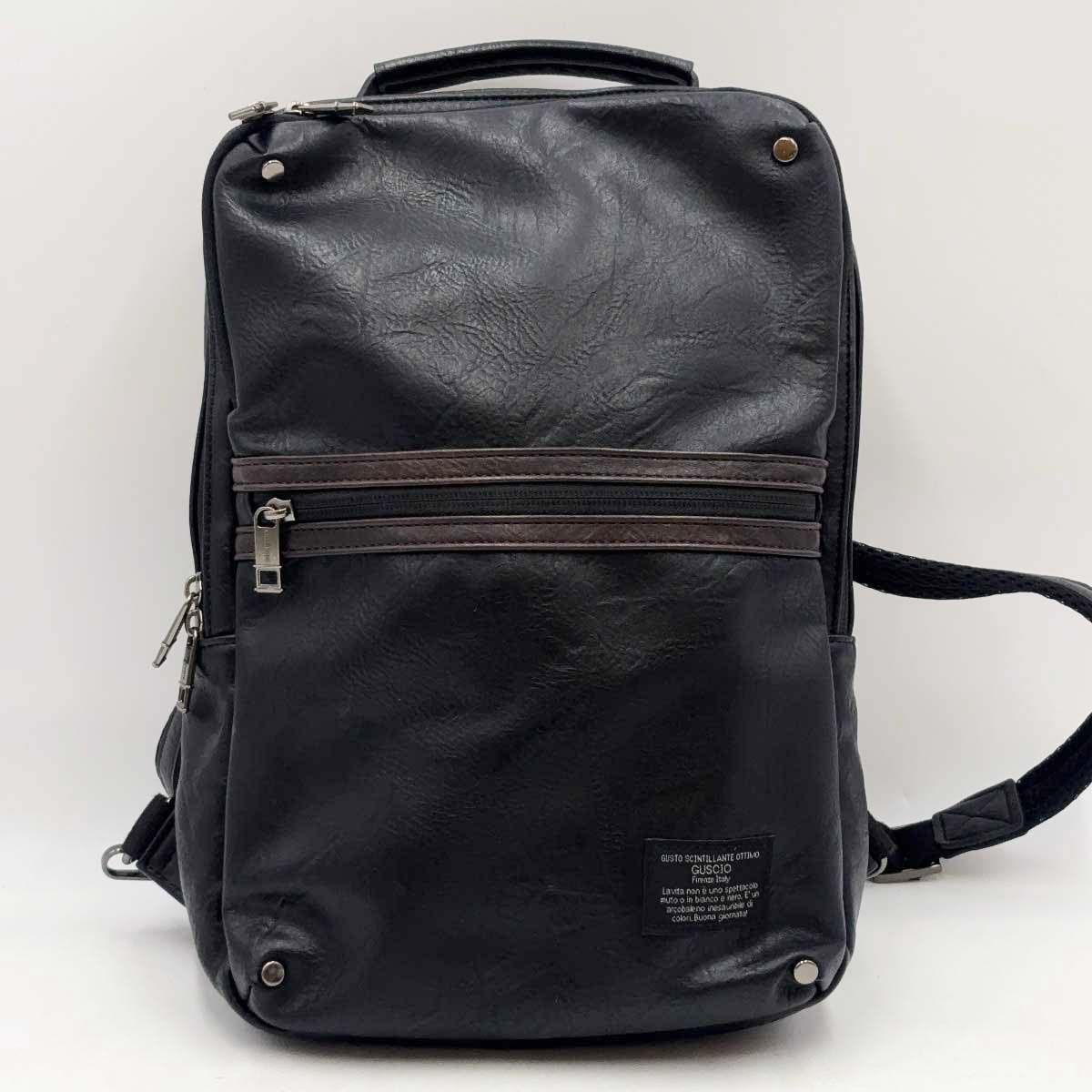 GUSCIO グッシオ リュック バックパック 合成皮革 ビジネスバッグ 