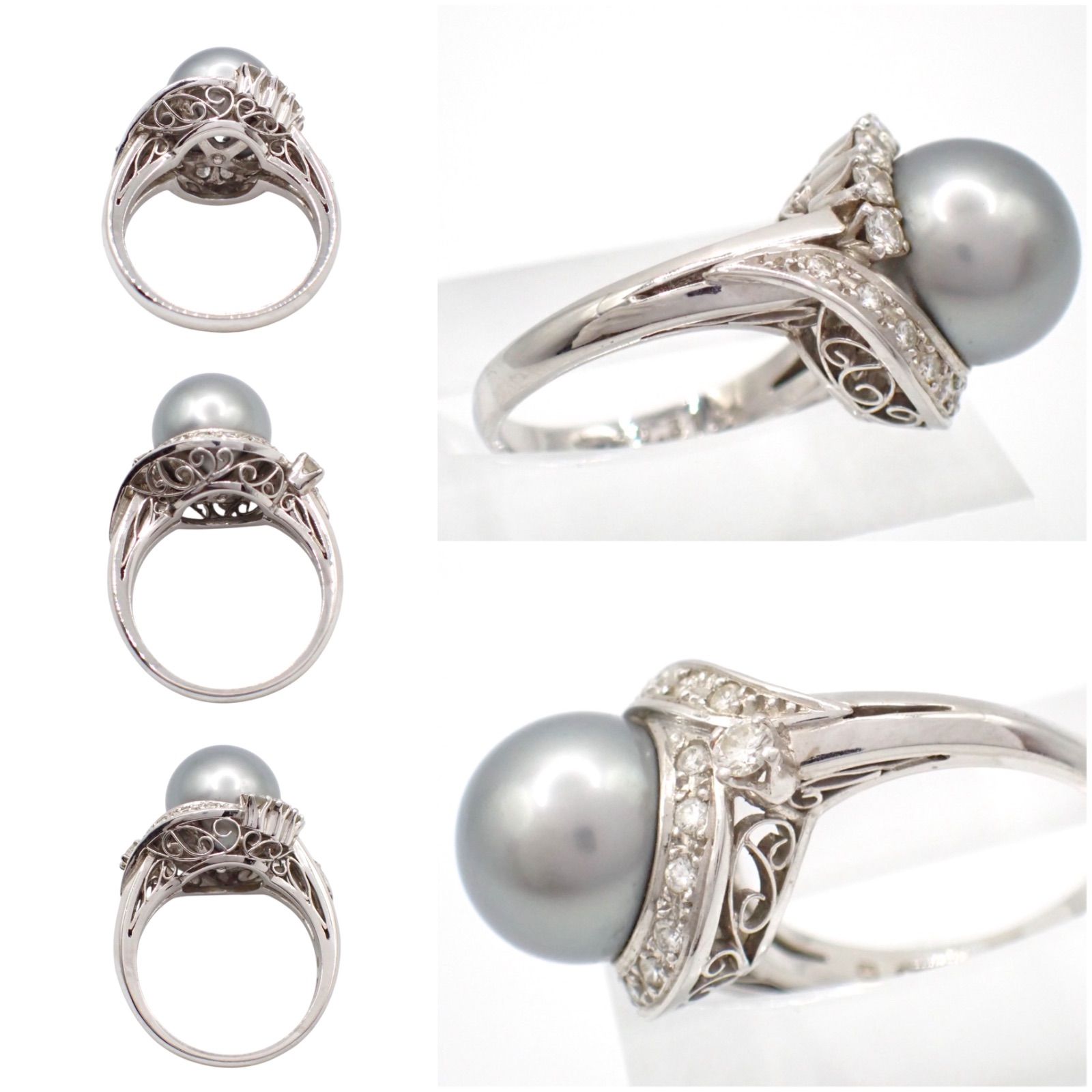 MIKIMOTO ミキモト 10mm 0.31ct あこや真珠 7号 ブルーパール 