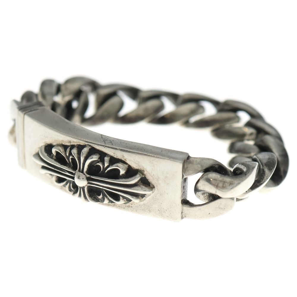 新品同様クロムハーツフローラルクロスハートIDブレスレットインボイス原本付き CHROME HEARTS (クロムハーツ) ID FLORAL CRS フローラルクロスID