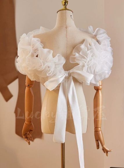 【新品・未使用】ドレスアレンジ ウェディングボレロ ウエディングボレロ ショール 二の腕カバー 花嫁 結婚式 二次会 披露宴 お色直し 前撮り ホワイト