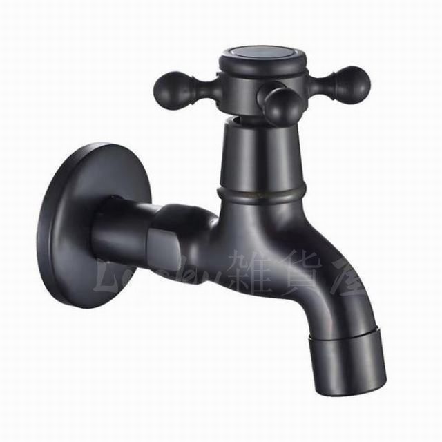 【新品・未使用】単口水栓 蛇口 洗濯機用 屋外用水栓 浴室 アンティーク レトロ スタイル 水道 ブラック 北欧風