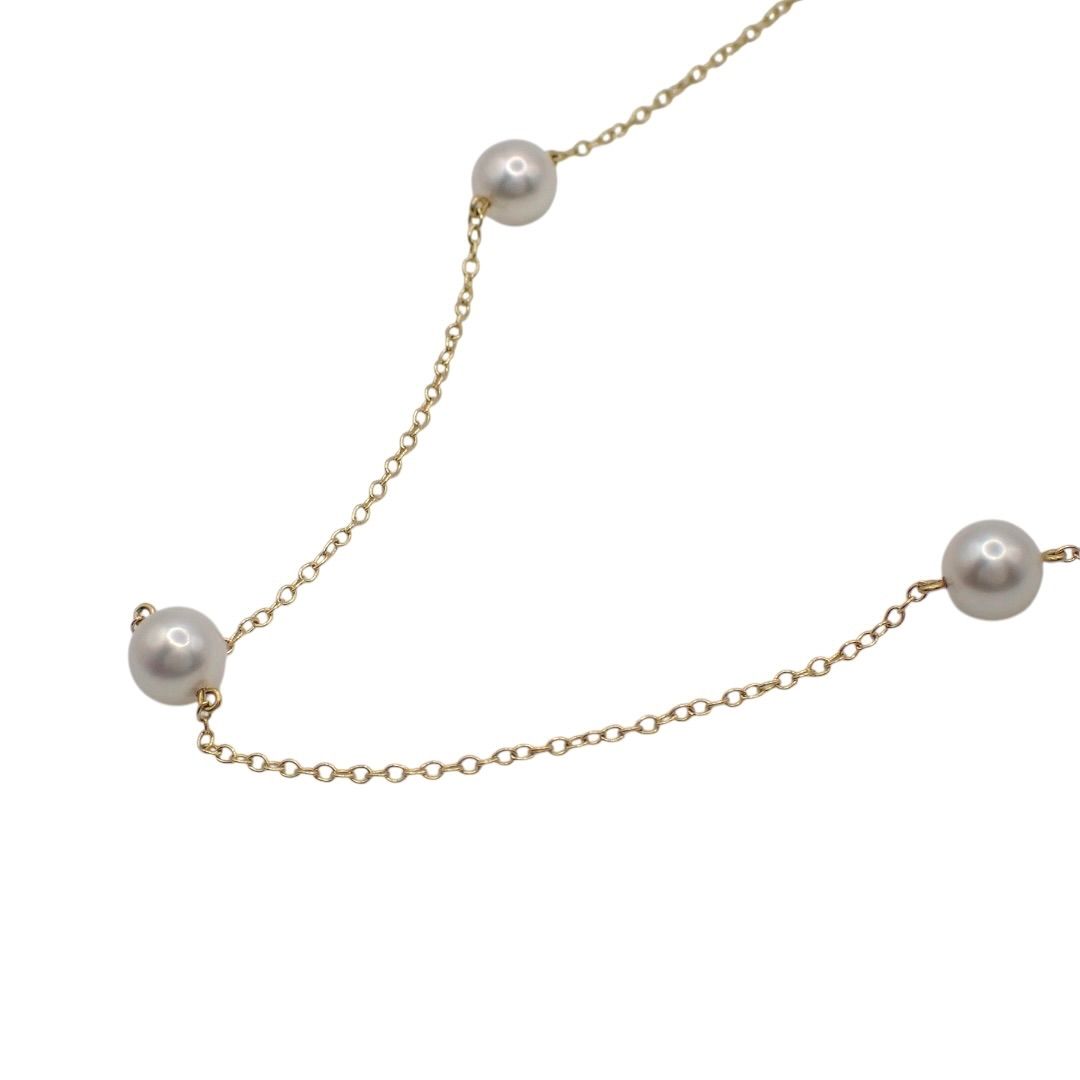 現行 MIKIMOTO ミキモト ~6.8mm あこや真珠 ステーション パール 
