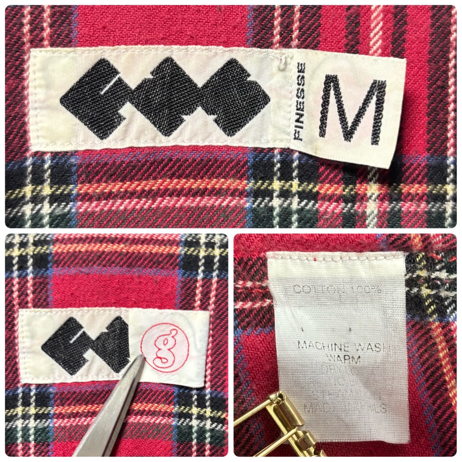 【希少】FINESSE × GOODENOUGH ネルシャツ 裏原 90s フィネス FINESSE グッドイナフ GOOD ENOUGH ネルシャツ 裏原 チェック