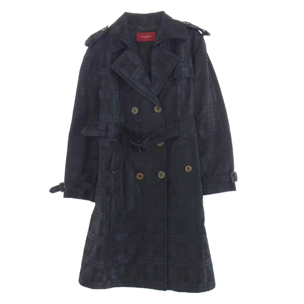 バーバリーロンドン　アンゴラ　ピーコート　40　ネイビー　ダブル　ノバチェック BURBERRY LONDON バーバリー ロンドン 223TD90 赤タグ チェック