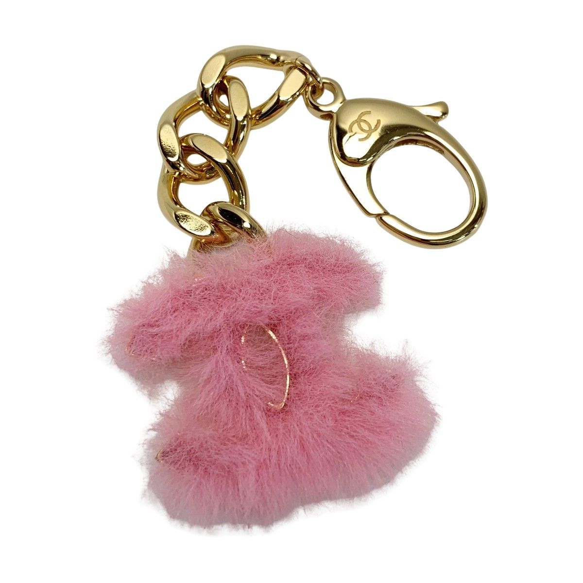 CHANEL シャネル B24C ココマーク ピンクファー キーホルダー チャーム 