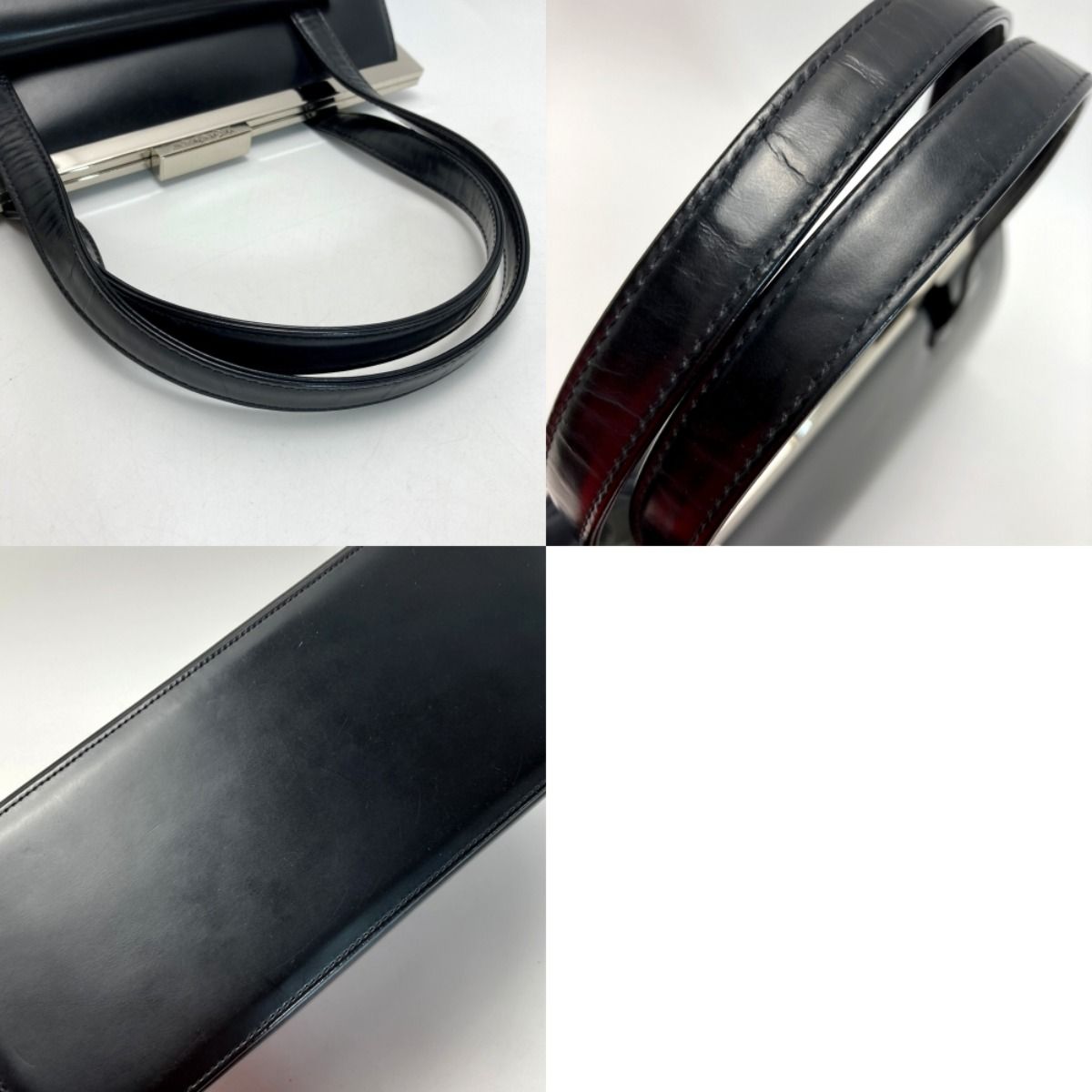 Yves Saint Laurent イブサンローラン がま口 ハンドバッグ ブラック