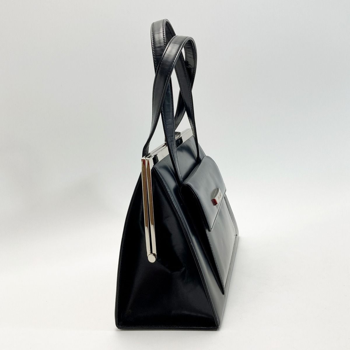 Yves Saint Laurent イブサンローラン がま口 ハンドバッグ ブラック