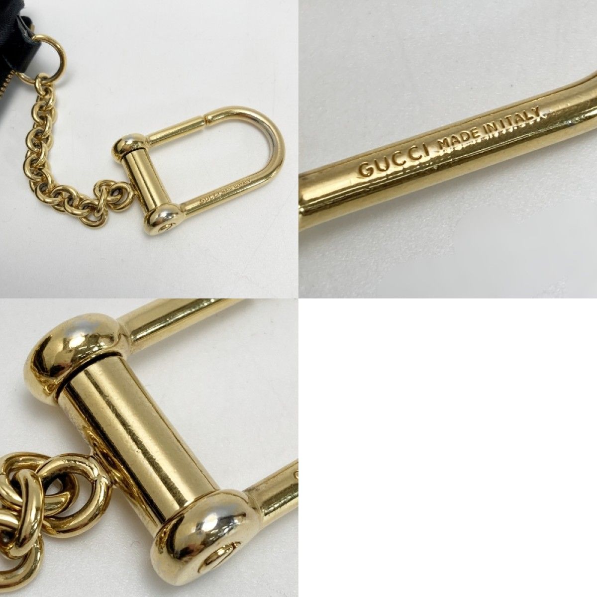 GUCCI グッチ シマ キーリング付き コインケース 447964 ブラック GG 