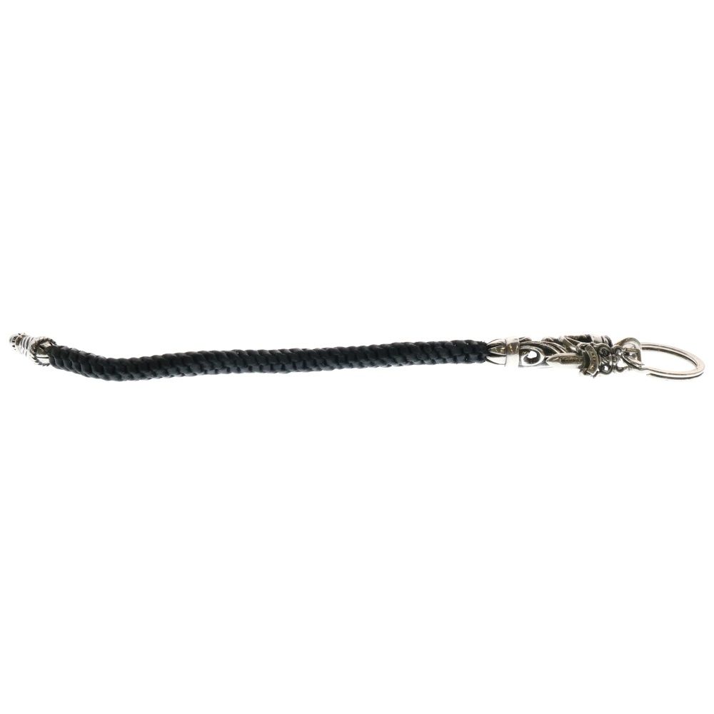 美品クロムハーツ ローラー×編み込みレザー キーホルダー CHROME HEARTS（クロムハーツ） OTC ROLLER ローラー ダガー レザー