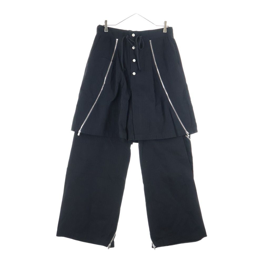 FFFPOSTALSERVICE トリプルエフポスタルサービス 25AW DOUBLE LAYERED ZIP TROUSERS ダブルレイヤードジップトラウザーズパンツ FFFPSFW2518 ブラック FFFPOSTALSERVICE (トリプルエフポスタルサービス) 25AW DOUBLE